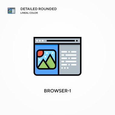 Tarayıcı-1 vektör simgesi. Modern vektör illüstrasyon kavramları. Düzenlemesi ve kişiselleştirmesi kolay.
