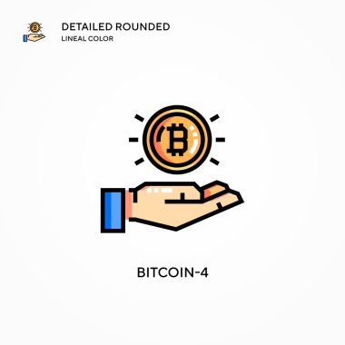 Bitcoin-4 vektör simgesi. Modern vektör illüstrasyon kavramları. Düzenlemesi ve kişiselleştirmesi kolay.