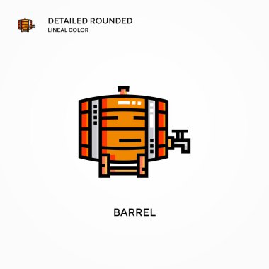 Namlu vektör ikonu. Modern vektör illüstrasyon kavramları. Düzenlemesi ve kişiselleştirmesi kolay.