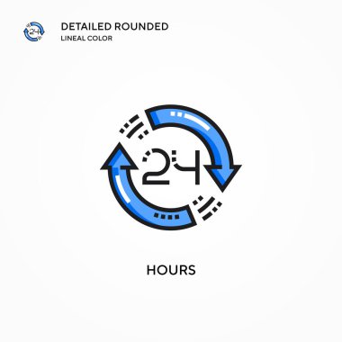 Saatlik vektör simgesi. Modern vektör illüstrasyon kavramları. Düzenlemesi ve kişiselleştirmesi kolay.