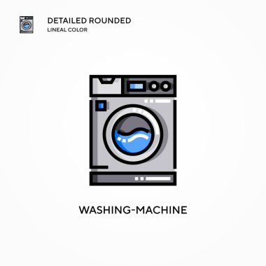 Çamaşır makinesi vektör simgesi. Modern vektör illüstrasyon kavramları. Düzenlemesi ve kişiselleştirmesi kolay.