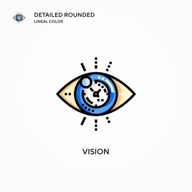Vizyon vektör simgesi. Modern vektör illüstrasyon kavramları. Düzenlemesi ve kişiselleştirmesi kolay.