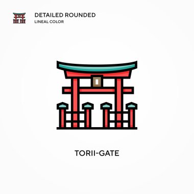 Torii-gate vektör simgesi. Modern vektör illüstrasyon kavramları. Düzenlemesi ve kişiselleştirmesi kolay.