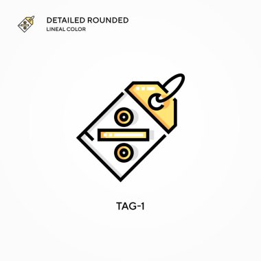 Etiket-1 vektör simgesi. Modern vektör illüstrasyon kavramları. Düzenlemesi ve kişiselleştirmesi kolay.