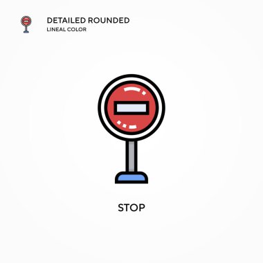 Vektör simgesini durdur. Modern vektör illüstrasyon kavramları. Düzenlemesi ve kişiselleştirmesi kolay.