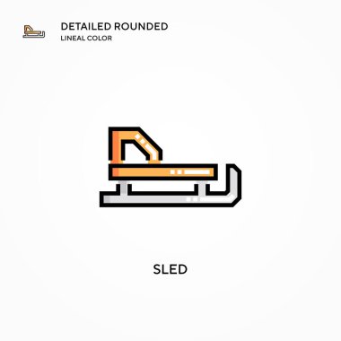 Kızak vektör simgesi. Modern vektör illüstrasyon kavramları. Düzenlemesi ve kişiselleştirmesi kolay.