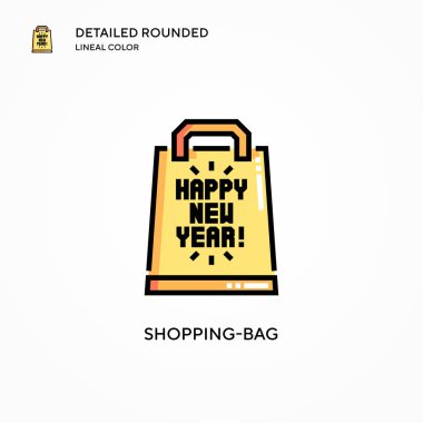 Alışveriş torbası vektör simgesi. Modern vektör illüstrasyon kavramları. Düzenlemesi ve kişiselleştirmesi kolay.