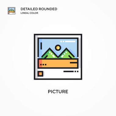 Resim vektör simgesi. Modern vektör illüstrasyon kavramları. Düzenlemesi ve kişiselleştirmesi kolay.