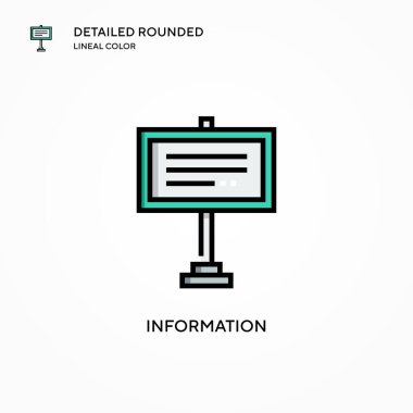 Bilgi vektör simgesi. Modern vektör illüstrasyon kavramları. Düzenlemesi ve kişiselleştirmesi kolay.