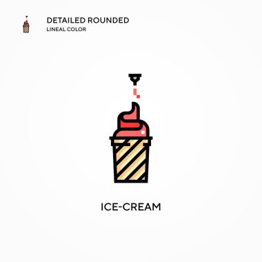 Dondurma vektör simgesi. Modern vektör illüstrasyon kavramları. Düzenlemesi ve kişiselleştirmesi kolay.