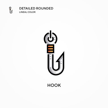Kanca vektör simgesi. Modern vektör illüstrasyon kavramları. Düzenlemesi ve kişiselleştirmesi kolay.