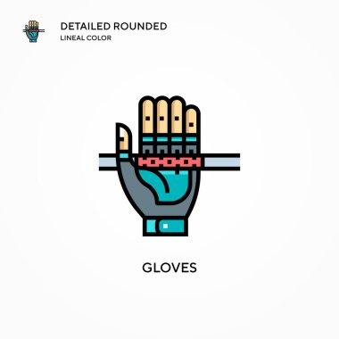Eldiven vektör simgesi. Modern vektör illüstrasyon kavramları. Düzenlemesi ve kişiselleştirmesi kolay.