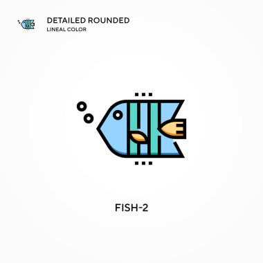 Fish-2 vektör simgesi. Modern vektör illüstrasyon kavramları. Düzenlemesi ve kişiselleştirmesi kolay.