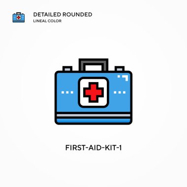 İlk yardım çantası-1 vektör simgesi. Modern vektör illüstrasyon kavramları. Düzenlemesi ve kişiselleştirmesi kolay.