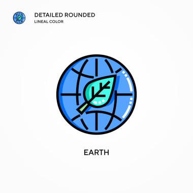 Dünya vektör simgesi. Modern vektör illüstrasyon kavramları. Düzenlemesi ve kişiselleştirmesi kolay.