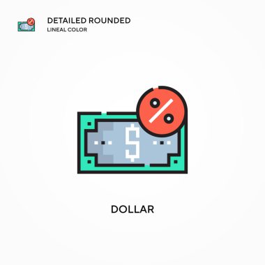 Dolar vektör simgesi. Modern vektör illüstrasyon kavramları. Düzenlemesi ve kişiselleştirmesi kolay.