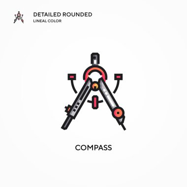 Pusula vektör simgesi. Modern vektör illüstrasyon kavramları. Düzenlemesi ve kişiselleştirmesi kolay.