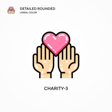 Charity-3 vektör simgesi. Modern vektör illüstrasyon kavramları. Düzenlemesi ve kişiselleştirmesi kolay.