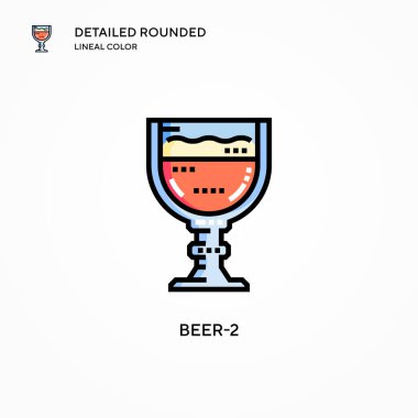 Bira-2 vektör simgesi. Modern vektör illüstrasyon kavramları. Düzenlemesi ve kişiselleştirmesi kolay.