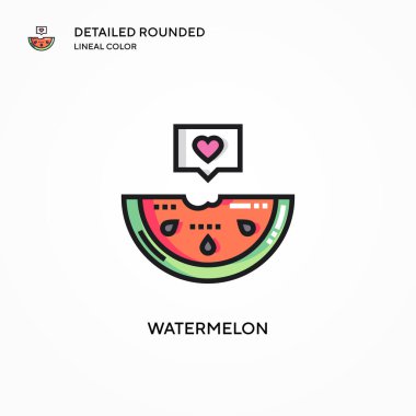Karpuz vektör simgesi. Modern vektör illüstrasyon kavramları. Düzenlemesi ve kişiselleştirmesi kolay.