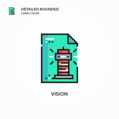 Vizyon vektör simgesi. Modern vektör illüstrasyon kavramları. Düzenlemesi ve kişiselleştirmesi kolay.