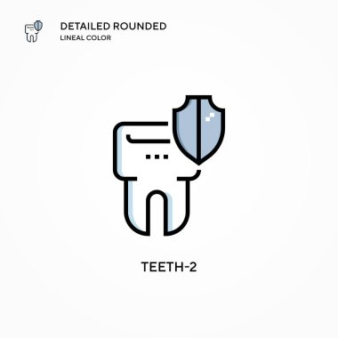 Diş-2 vektör simgesi. Modern vektör illüstrasyon kavramları. Düzenlemesi ve kişiselleştirmesi kolay.