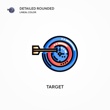 Hedef vektör simgesi. Modern vektör illüstrasyon kavramları. Düzenlemesi ve kişiselleştirmesi kolay.