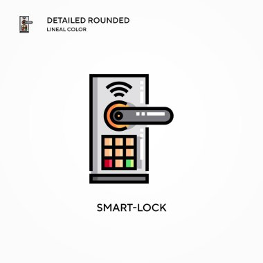 Akıllı kilit vektör simgesi. Modern vektör illüstrasyon kavramları. Düzenlemesi ve kişiselleştirmesi kolay.