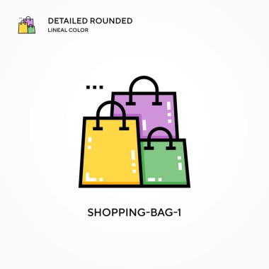 Alışveriş torbası-1 vektör simgesi. Modern vektör illüstrasyon kavramları. Düzenlemesi ve kişiselleştirmesi kolay.