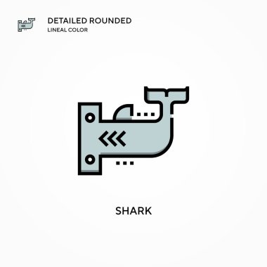 Köpekbalığı vektör simgesi. Modern vektör illüstrasyon kavramları. Düzenlemesi ve kişiselleştirmesi kolay.