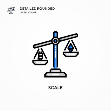 Vektör simgesini ölçekle. Modern vektör illüstrasyon kavramları. Düzenlemesi ve kişiselleştirmesi kolay.