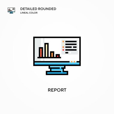 Vektör simgesini rapor et. Modern vektör illüstrasyon kavramları. Düzenlemesi ve kişiselleştirmesi kolay.