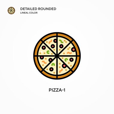 Pizza-1 vektör simgesi. Modern vektör illüstrasyon kavramları. Düzenlemesi ve kişiselleştirmesi kolay.