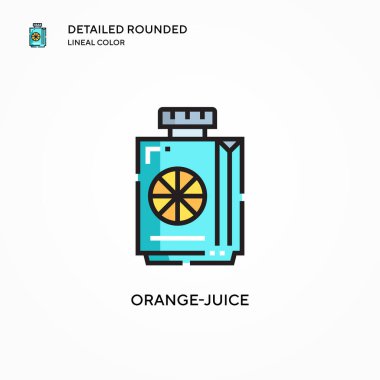 Portakal suyu vektör ikonu. Modern vektör illüstrasyon kavramları. Düzenlemesi ve kişiselleştirmesi kolay.