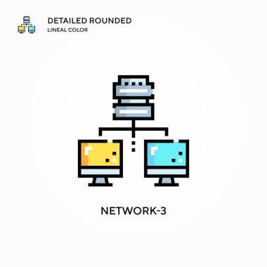 Ağ-3 vektör simgesi. Modern vektör illüstrasyon kavramları. Düzenlemesi ve kişiselleştirmesi kolay.