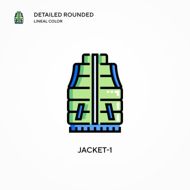 Ceket-1 vektör simgesi. Modern vektör illüstrasyon kavramları. Düzenlemesi ve kişiselleştirmesi kolay.