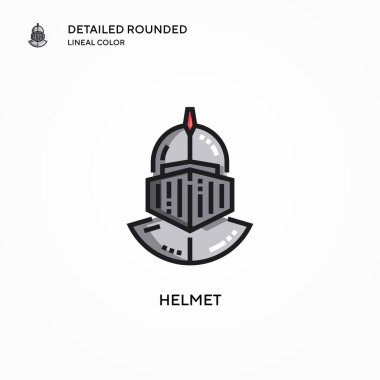 Miğfer vektör simgesi. Modern vektör illüstrasyon kavramları. Düzenlemesi ve kişiselleştirmesi kolay.