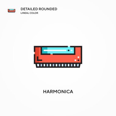 Mızıka vektör simgesi. Modern vektör illüstrasyon kavramları. Düzenlemesi ve kişiselleştirmesi kolay.