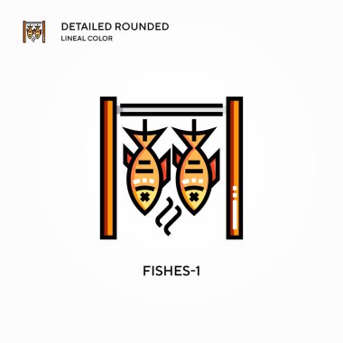 Fishes-1 vektör simgesi. Modern vektör illüstrasyon kavramları. Düzenlemesi ve kişiselleştirmesi kolay.