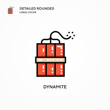 Dinamit vektör simgesi. Modern vektör illüstrasyon kavramları. Düzenlemesi ve kişiselleştirmesi kolay.