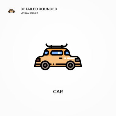 Araba vektör simgesi. Modern vektör illüstrasyon kavramları. Düzenlemesi ve kişiselleştirmesi kolay.