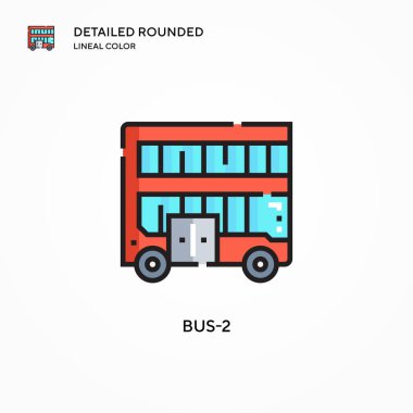 Otobüs-2 vektör simgesi. Modern vektör illüstrasyon kavramları. Düzenlemesi ve kişiselleştirmesi kolay.