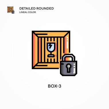 Kutu-3 vektör simgesi. Modern vektör illüstrasyon kavramları. Düzenlemesi ve kişiselleştirmesi kolay.