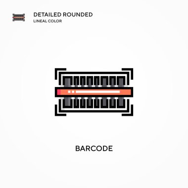Barkod vektör simgesi. Modern vektör illüstrasyon kavramları. Düzenlemesi ve kişiselleştirmesi kolay.