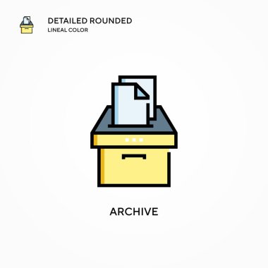 Arşiv vektör simgesi. Modern vektör illüstrasyon kavramları. Düzenlemesi ve kişiselleştirmesi kolay.