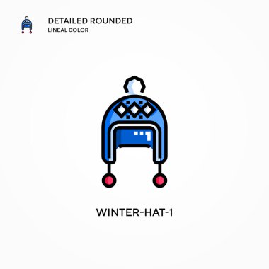 Kış-şapka-1 vektör simgesi. Modern vektör illüstrasyon kavramları. Düzenlemesi ve kişiselleştirmesi kolay.