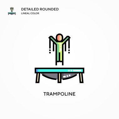 Trambolin vektör simgesi. Modern vektör illüstrasyon kavramları. Düzenlemesi ve kişiselleştirmesi kolay.