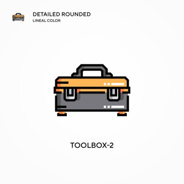 Araç kutusu-2 vektör simgesi. Modern vektör illüstrasyon kavramları. Düzenlemesi ve kişiselleştirmesi kolay.