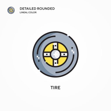 Lastik vektör simgesi. Modern vektör illüstrasyon kavramları. Düzenlemesi ve kişiselleştirmesi kolay.