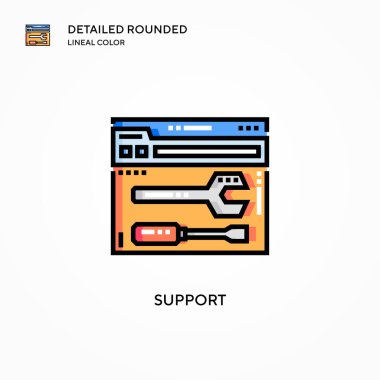 Vektör simgesini destekle. Modern vektör illüstrasyon kavramları. Düzenlemesi ve kişiselleştirmesi kolay.